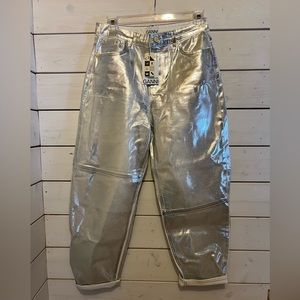 Ganni Silver Foil Starry Jeans size 30
